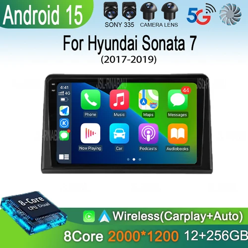 Imagen 2 del producto Android 15 Radio del coche para Hyundai Sonata 7 LF 2017 - 2019 reproductor de vídeo estéreo Multimedia navegación GPS inalámbrico Carplay Auto DSP