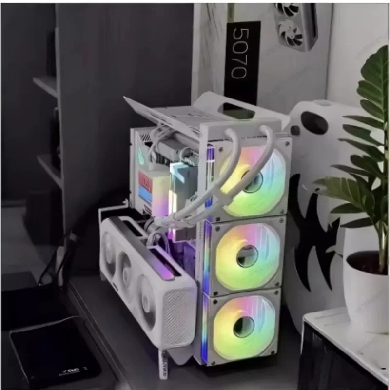 Open Frame Computer Case, Supports ATX/MATX/ITX Motherboard & Vertical GPU Mount, DIY PC Test Bench