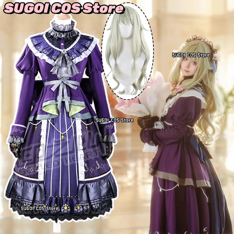 

Kusanagi Nene Косплей PJSK Лолита Платье Костюм {SUGOI COS}Лучшая атласная тонкая юбка с бантом Короткий костюм для маскировки на Хэллоуин