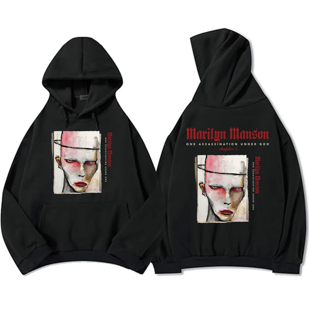 One Assassination Under God  Charter 1 Hoodies Marilyn Manson Graphic Printing Sweatshirts Men Clothing Winter Fleece Hooded Top