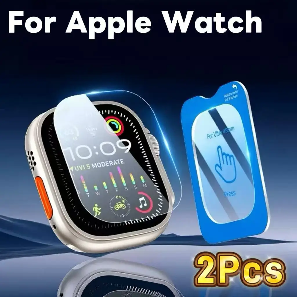 Easy Install 2Pcs Tempered Glass Film For Apple Watch Ultra 2 3 Ultra2 Ultra3 49mm Screen Protector With Alignment Tool