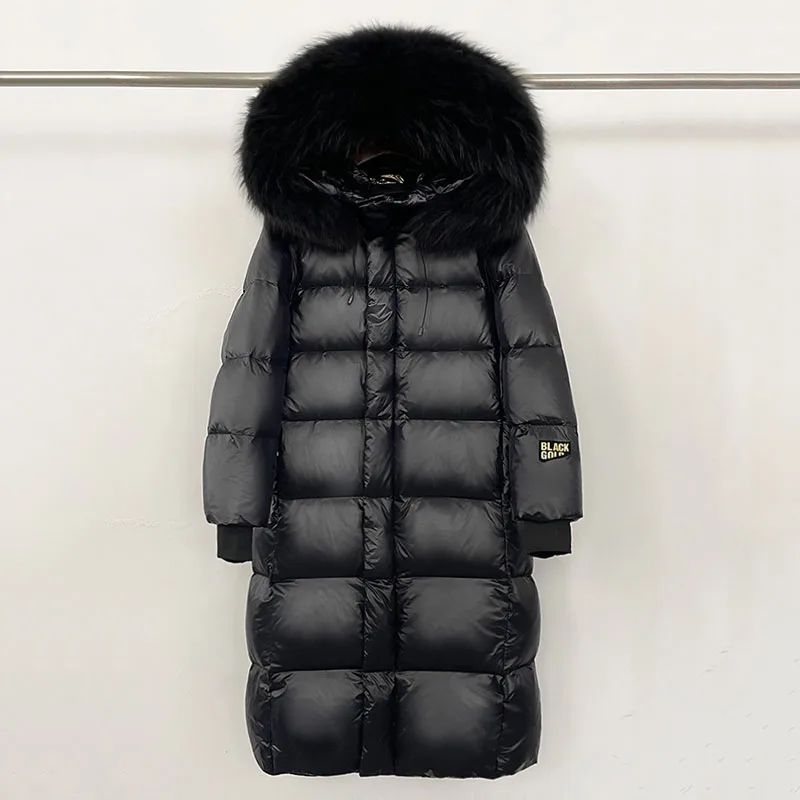 Novo inverno engrossado para baixo jaqueta feminina pato branco 2025 gola de pele natural à prova de frio de alta qualidade jaqueta feminina h549