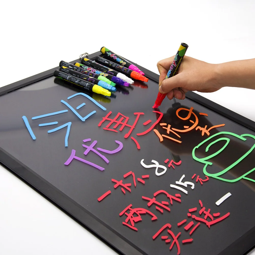 

8Pcs Highlighter Pens Super-Concentrated Ink Fluorescent Markers for Dry Erase Boards Liquid Chalk Marker Multipurpose Drawing