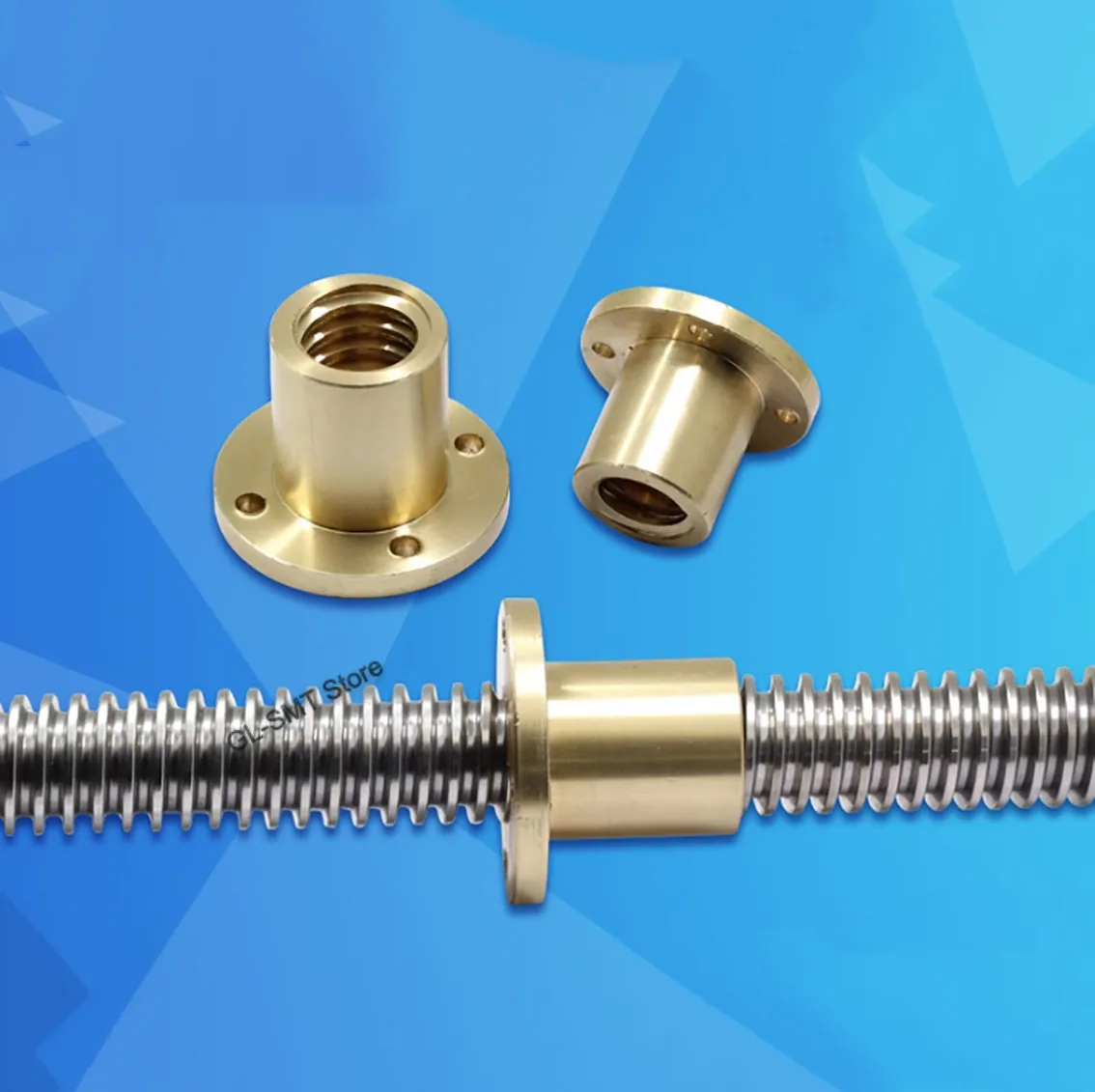 1Pcs Brass Trapezoidal Lead Screw Flange Nut T10-T40 Pitch 2-8mm Copper Lead Screw Stepper Motor Rail Screw CNC