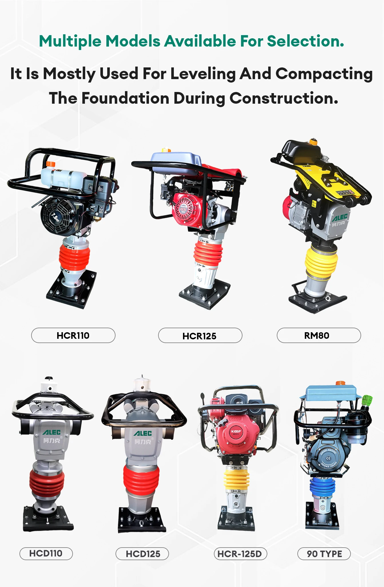 Powered Impact Rammer 6.5HP Efficient Jumping Jack Featuring a High-Strength Body and Simple Operation