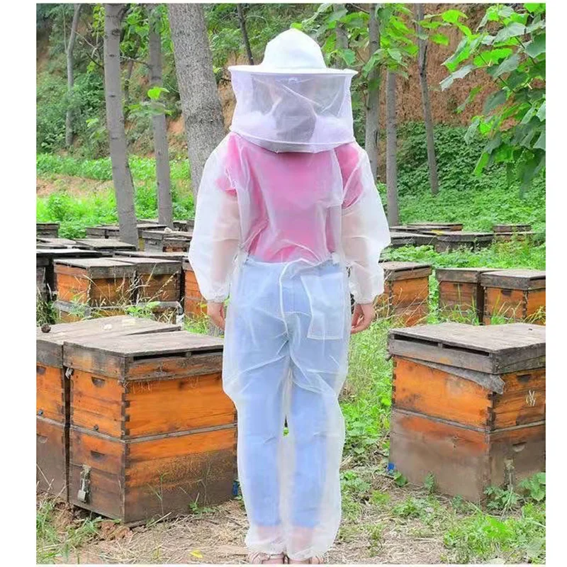 Beekeeper Suit Safety Protective Jacket with Hat for Anti Bee Fishing Breathable Veil Beekeeping Tools Bee-Proof Clothing 1 Set