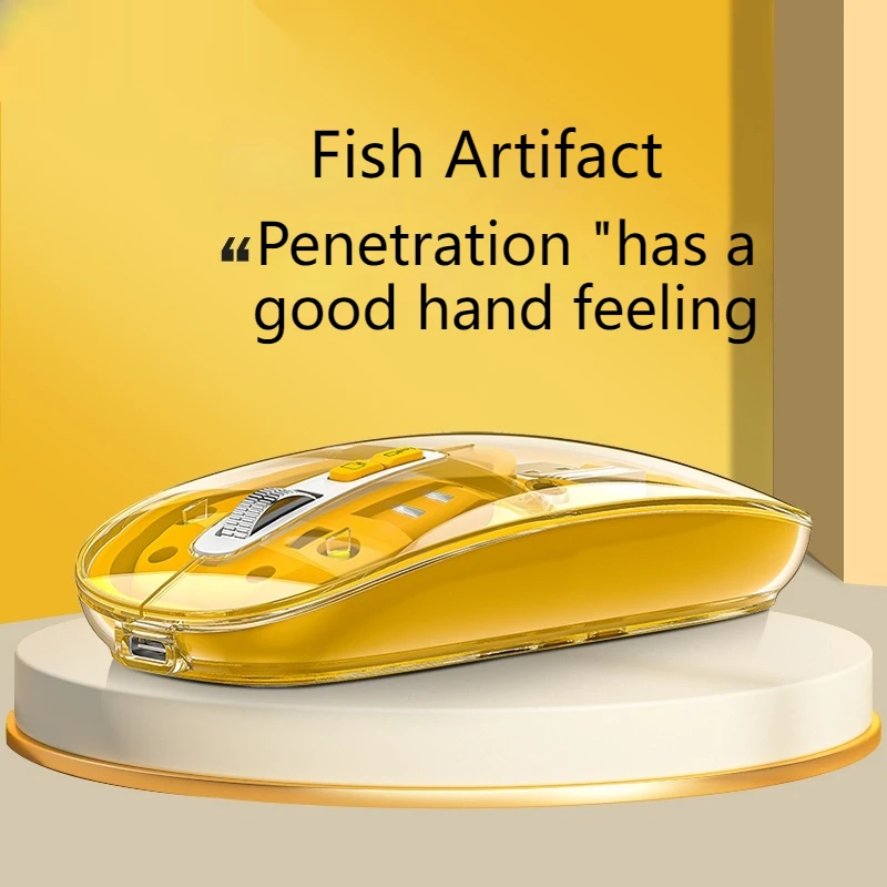 Беспроводная мышь Azzor K18, трехрежимная прозрачная хрустальная оболочка, магнитная верхняя крышка, дисплей мощности, бесшумная эргономичная мышь для домашнего офиса