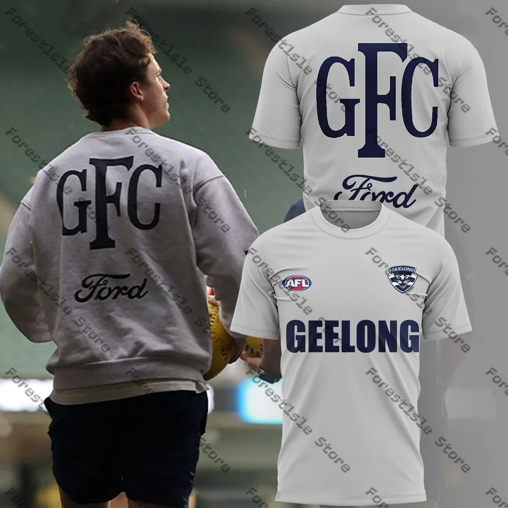 AFL Geelong Cats Ford 2024 T-Shirt Street Fashion Men's T-Shirt Casual Loose And Versatile Men's And Women's T-Shirt