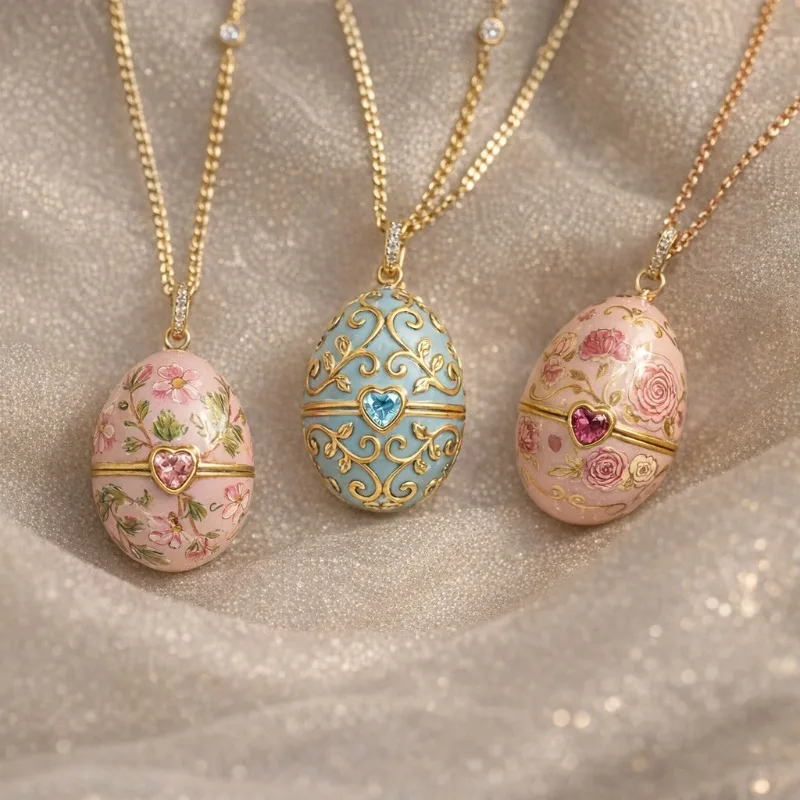1pcs Charming Openable Egg Pendants Women Chic Unique Trendy Fashion Jewelry Accessory Necklace Daily Casual Party Dating Looks