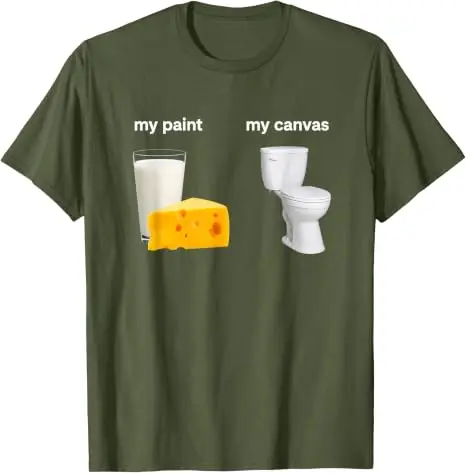 Milchkäse, meine Farbe, die Toilette, meine Leinwand, lustiges Milchprodukte-Humor-T-Shirt, Y2k, Laktoseintoleranz, Badezimmer, Essen, Grafik, Witz, Spruch, T-Shirt – Detail 8
