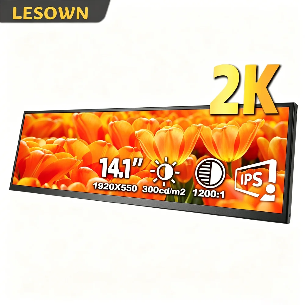 

LESOWN 14.1 Inch High-End Touch Sensor Panel 1920x550 16:4 for Gaming Rig Real-time Hardware Stats