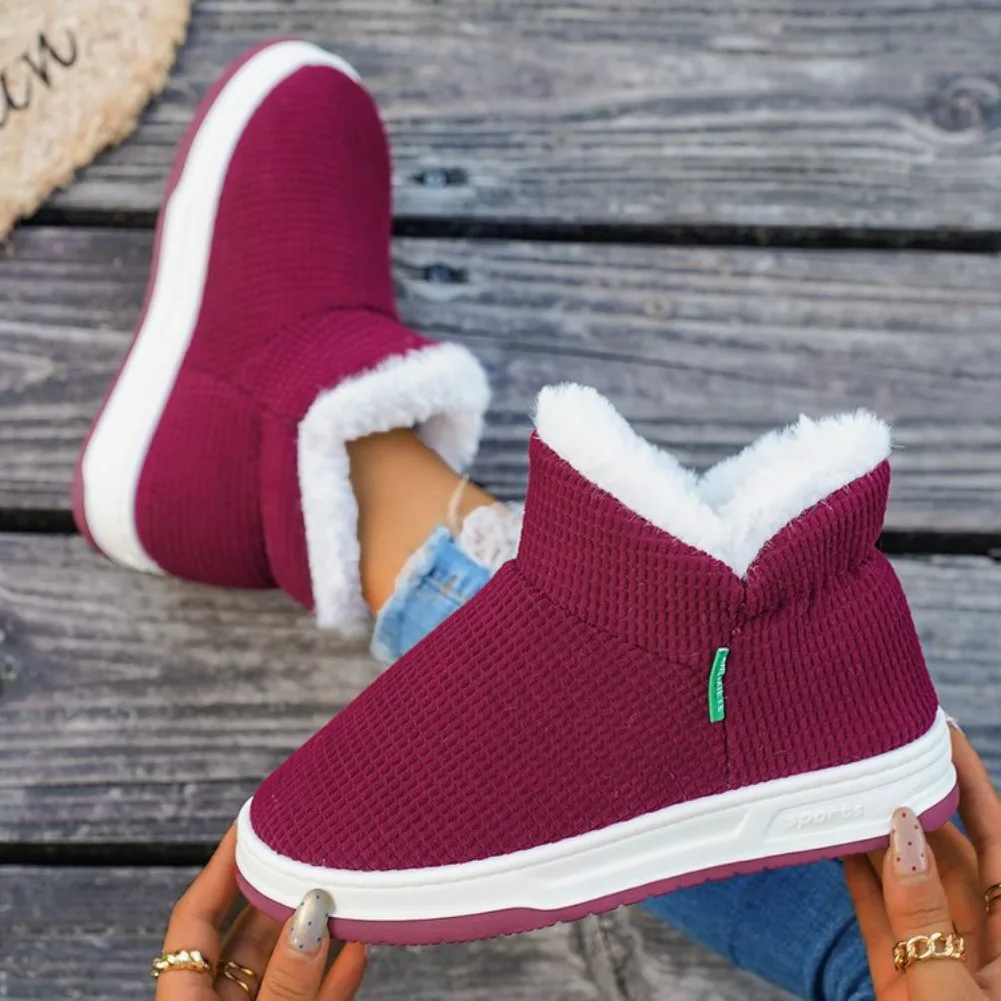 

Winter Cotton Snow Boots Women 2025 New Plush Cotton Boots Fashion Round Toe Casual Warm Comfortable Women's Boots