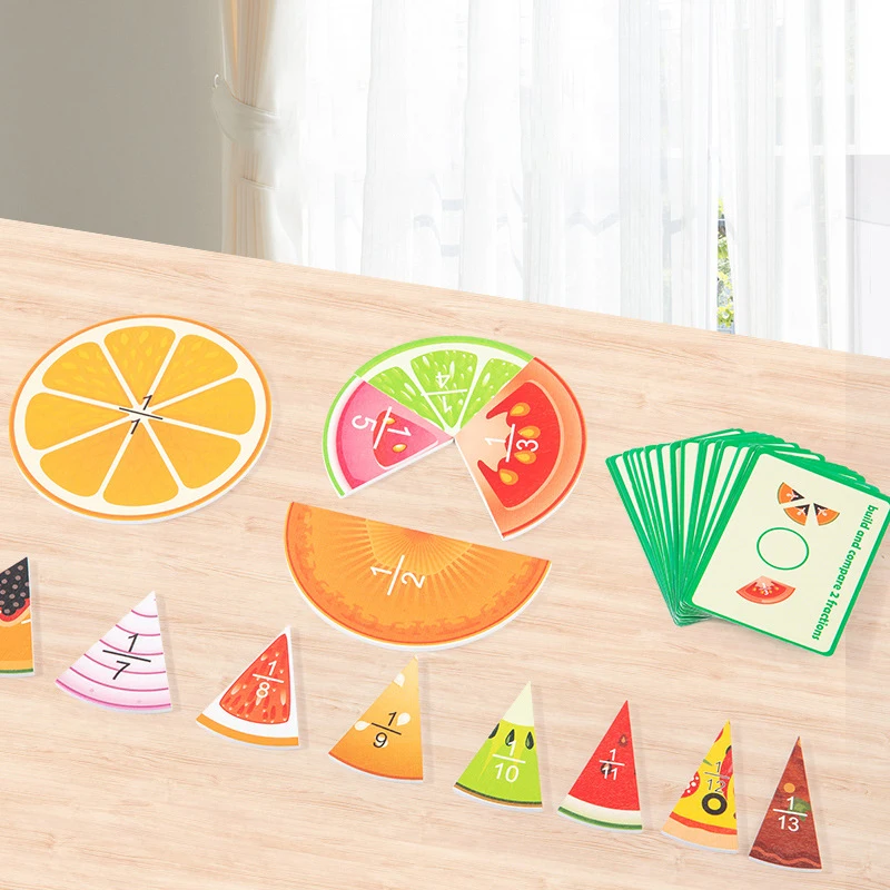 91 ชิ้นไม้ผลไม้เศษส่วนของเล่น, ห้องเรียนคณิตศาสตร์ช่วยสอน, หมายเลขการเรียนรู้สําหรับเด็กคณิตศาสตร์, การศึกษาเกมในร่ม