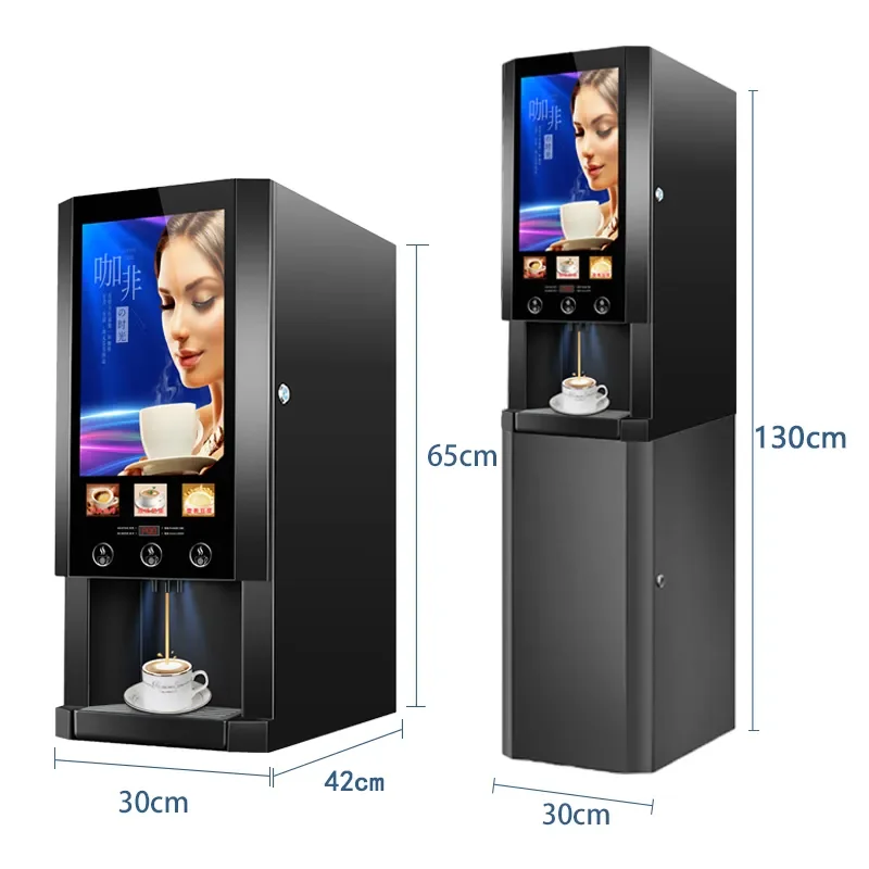 3 Hot Flavors Instant Smart Fully Automatic Commercial Desktop Espresso Milk Tea Coffee Vending Machine