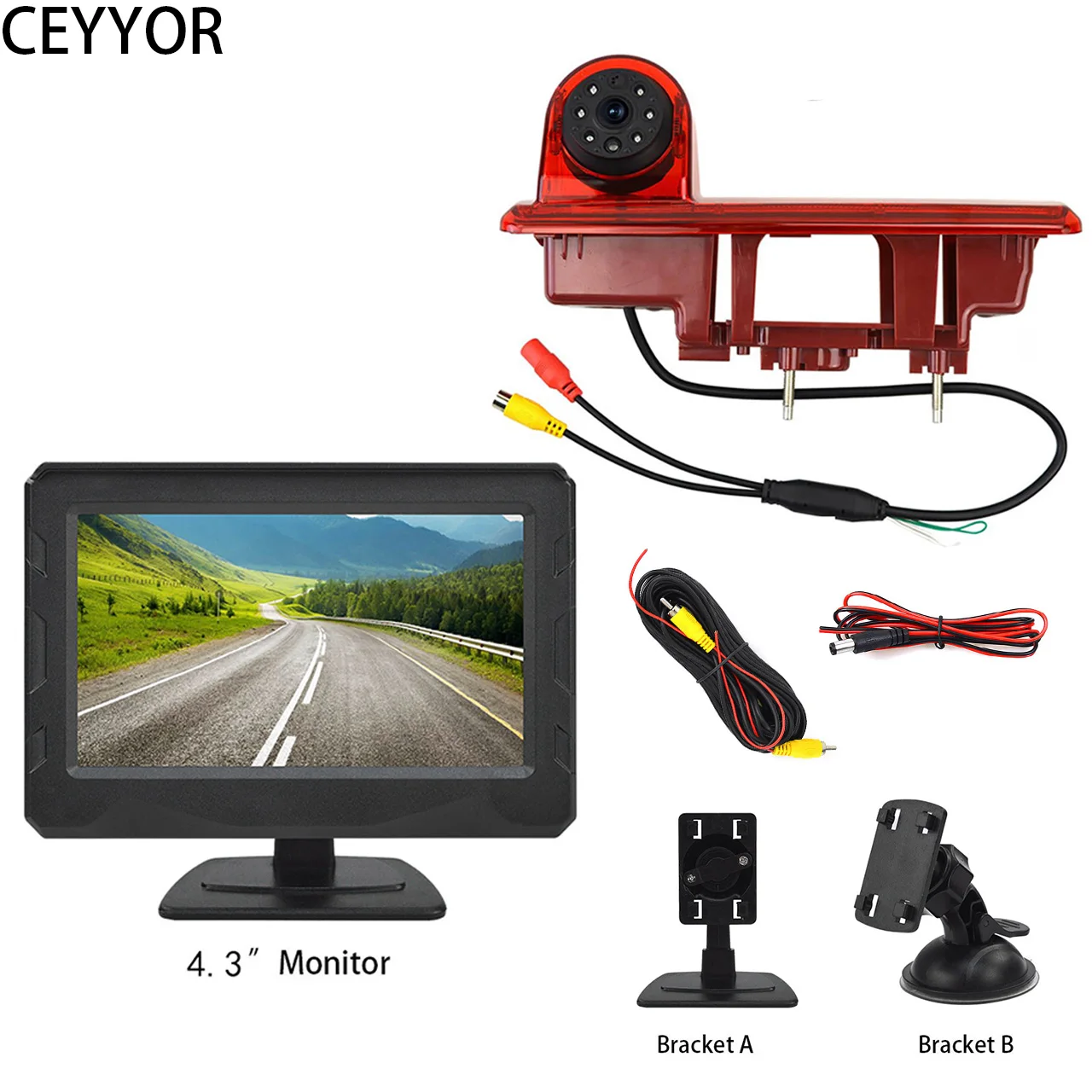 Applicable to pour Renault Trafic, Vauxhall/Opel Vivaro, Nissan NV300，Reverse camera and 4.3-inch display kit