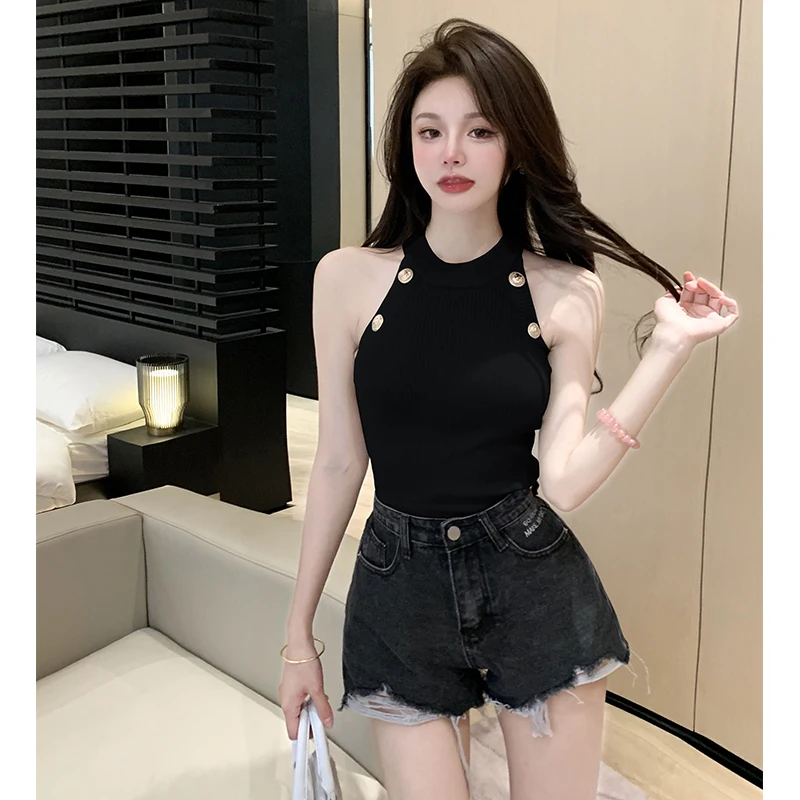 Yanling Summer Women's Clothing New Sexy Halter Inner Wear Blouse Hot Girl Slim Fit Slimming Spaghetti Straps Vest for Women Fre