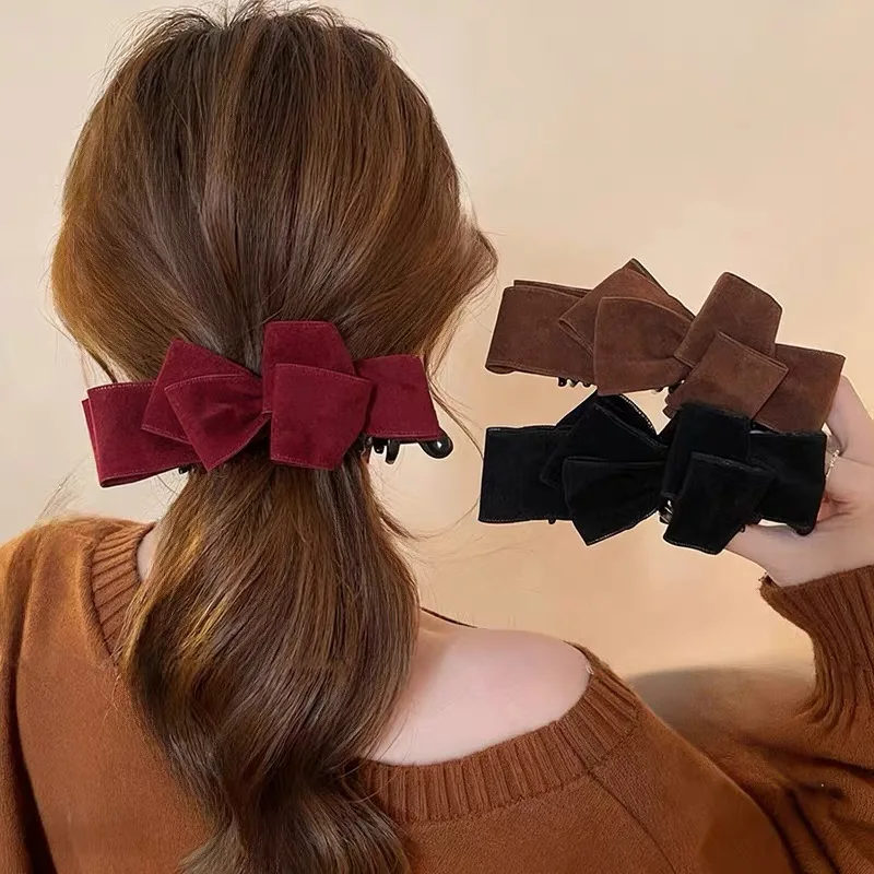 AWAYTR 1 шт., модная заколка-банан с бантом, корейская элегантная заколка для волос, заколка для волос, милые заколки для девочек с хвостиком, головные уборы
