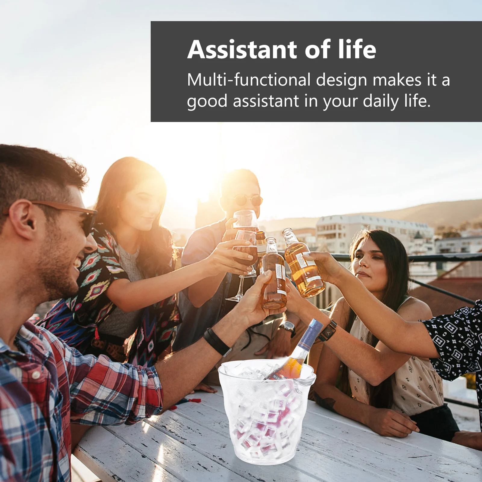 

Multi Functional Ice Bucket Stylish Wine Beer Storage Can Smooth Appearance Effortless Cleaning Ktv Beverage Party