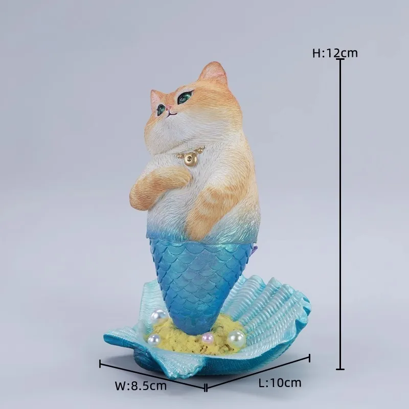 

Предпродажа JXK в масштабе 1/6, кошка в форме русалки, синяя ракушка, модель животного для 12-дюймовых фигурок, реквизит для тела, украшение