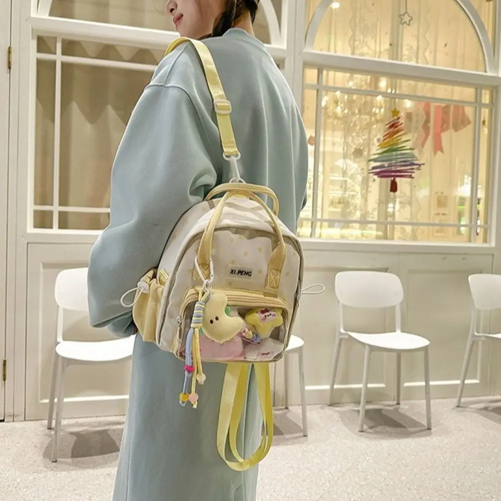 Mode Nylon Transparent Itabag Stern Druck Einfarbig Transparente Tasche Rucksäcke Dual Zweck Japanische Y2k Rucksäcke Geschenk