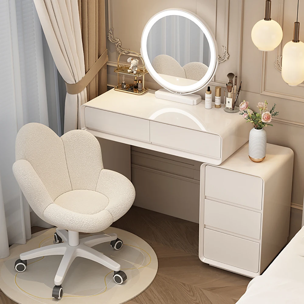 

Fashion Elegant Vanity Table Girls Glamour Simple Delicacy Vanity Table Modern Aesthetic Meuble Coiffeuse Bedroom Furniture