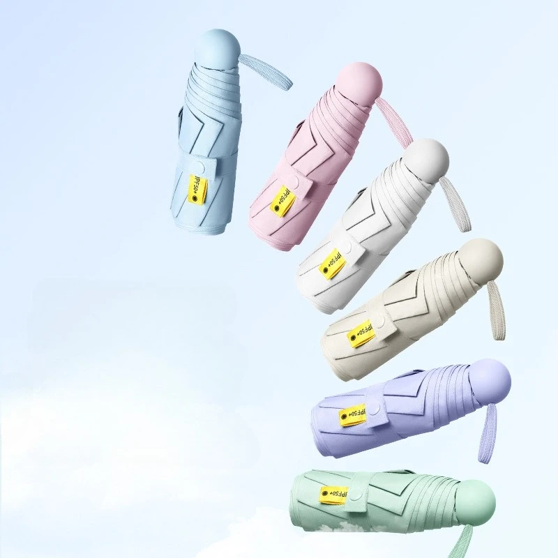 

Ultra Light UV Protection Umbrella Compact Folding Umbrella 190T Durable CanopyStainless Steel Handle for Sun and Rain Women Men