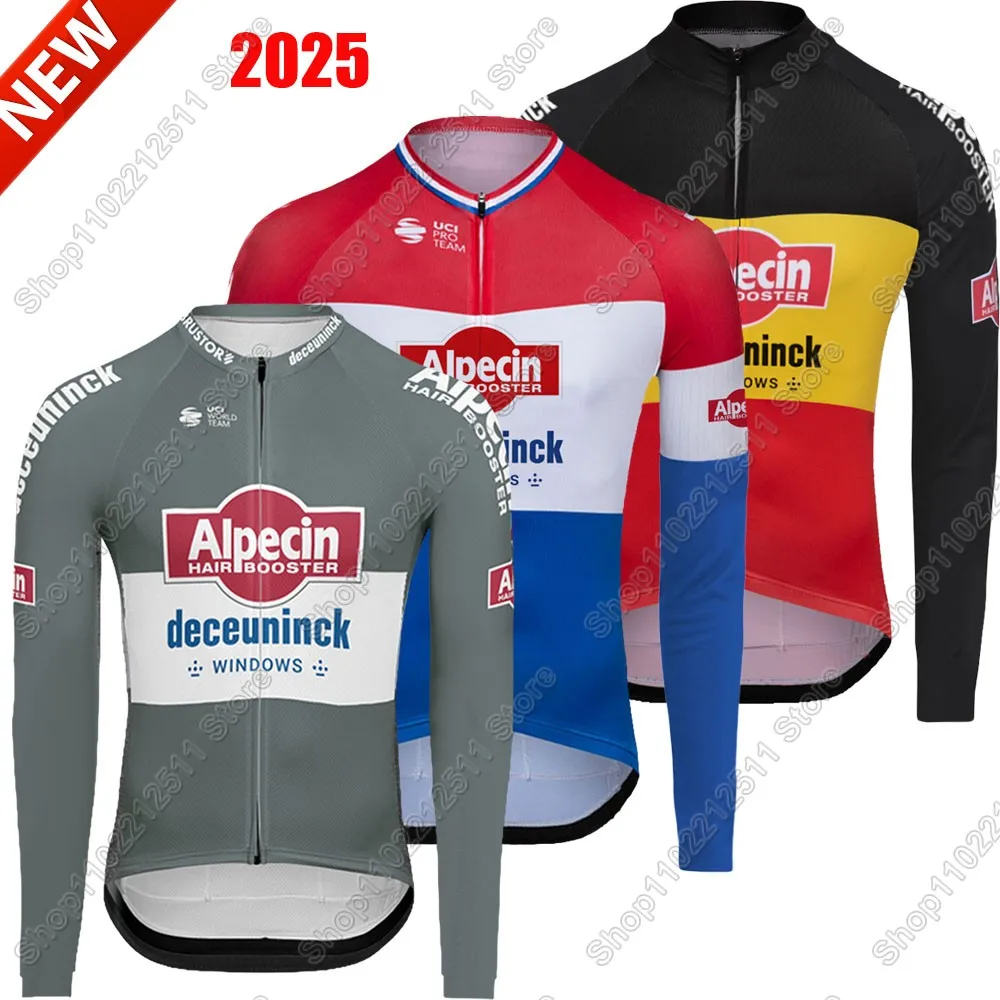 

Alpecin Deceuninck 2025 Team Cycling Jersey Long Sleeve Van der Poel Clothing Race Road Bike Bicycle Tops MTB Uniform Maillot