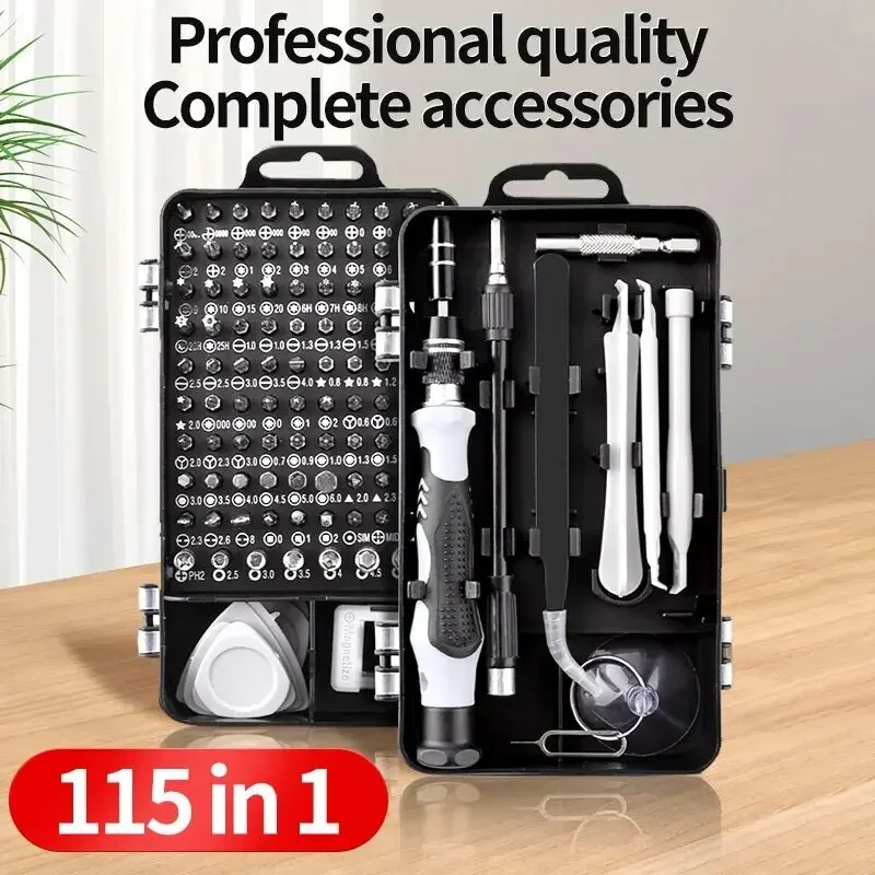 precision screwdriver 115-in-1 set multifunctional professional repair tool with 98pcs  suitable  various repairs