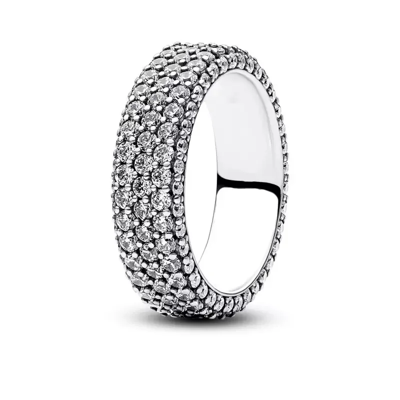 Funkelnder Schneeflocken-Zirkonring, Modischer Herzring, S925 Sterling Silber Kreuzring, Damenschmuck, Verlobungsgeschenke – Detail 2