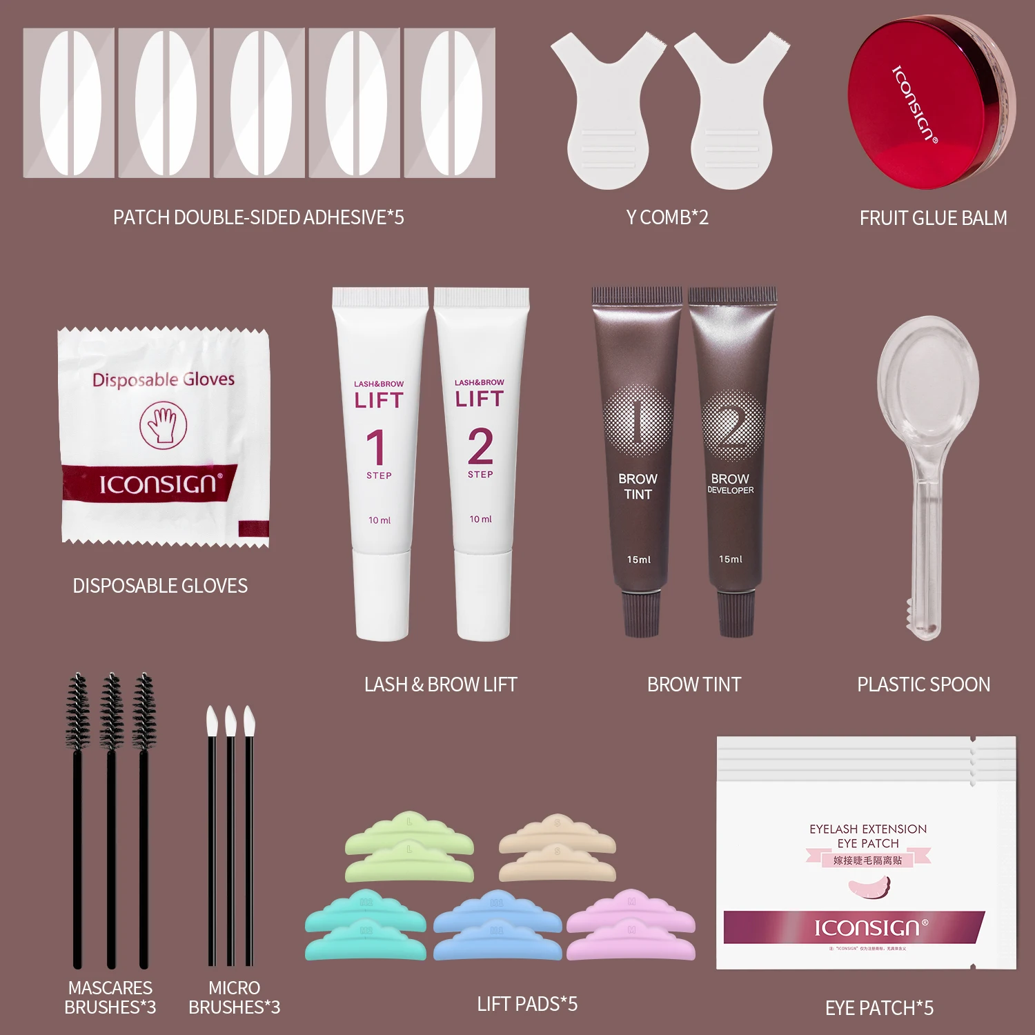 ICONSIGN Neues Wimpernlift- und Tönungsset, professionelles Wimpernlifting, Calia, Dauerwelle, Wimpern, Tönung, Augenbrauenfärbung, Augen-Make-up-Tools