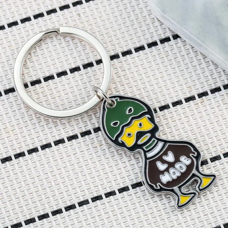 Lovely Enamel Duck Keychain Rings for Women Men Handbag Pendant Cartoon Animal Key Rings Car Key Holder DIY Jewelry Gift