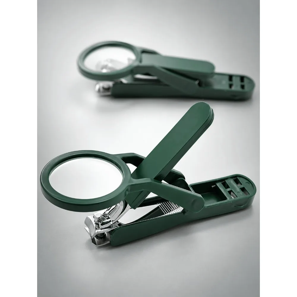 

Magnifying Nail Clipper, Green Foldable Nail Trimmer With Built-In Lens, Easy View Fingernail Cutter For Seniors & Daily Home Grooming
