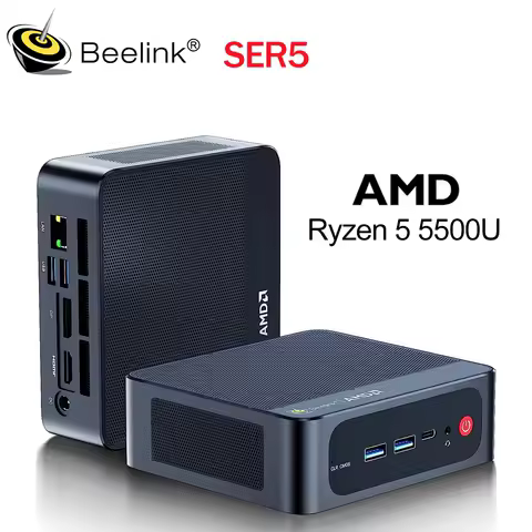 Beelink SER5 Mini PC AMD Ryzen 5 5500U DDR4 16GB SSD 500GB Support WiFi6 BT5.2 4K HD 1000M Desktop Computer