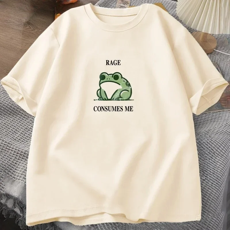 Rage Consumes Me Frog Vintage T Shirt Men Women Tee Nature Lover Silly Frog T-Shirt Fashion Harajuku Casual Tees Aesthetic Tops