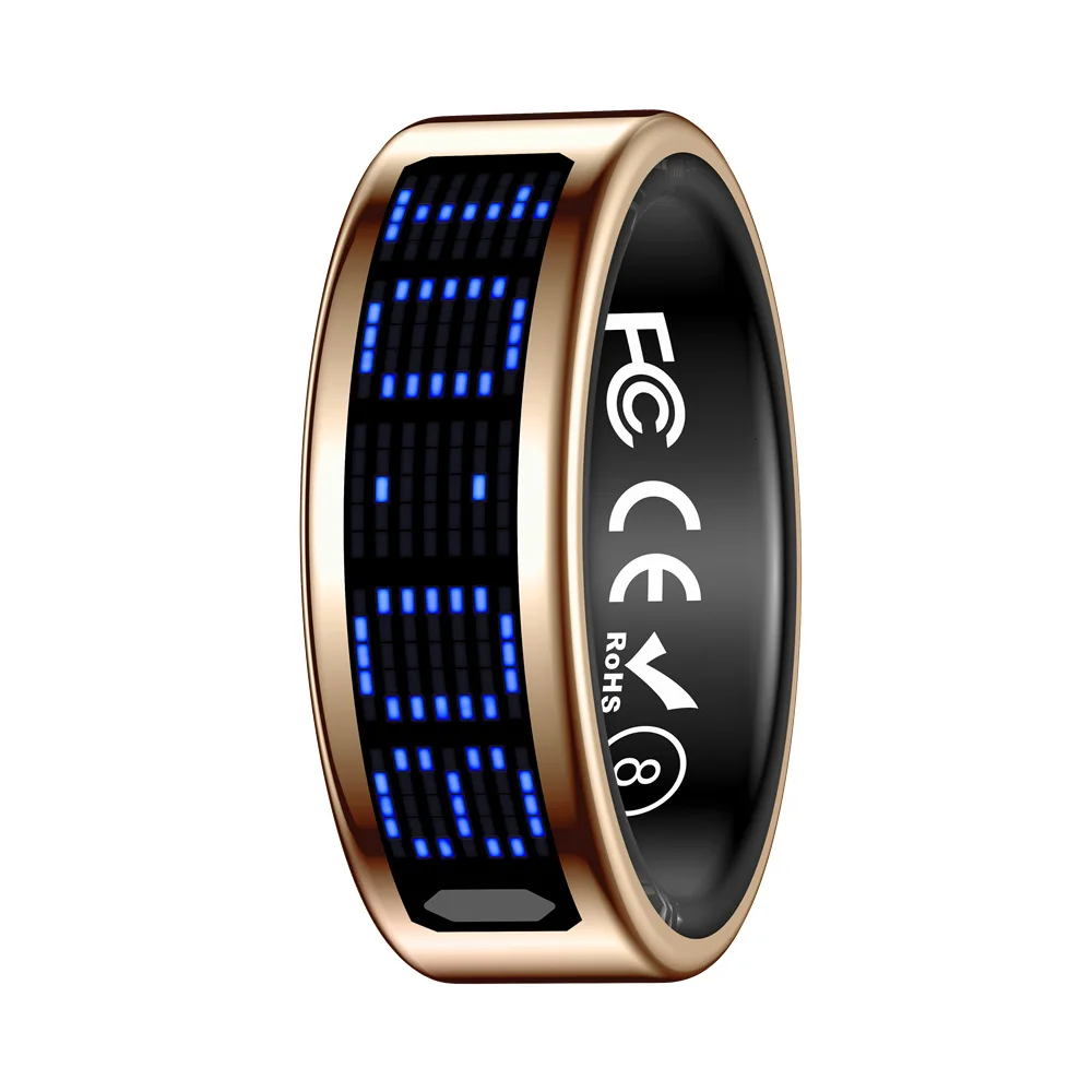 

SR16 smart ring with display screen touch page turning step counting heart rate blood oxygen sleep smart ring