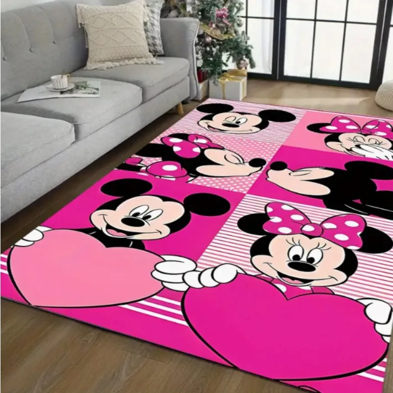 Minnie Mickey Paar Foto-Stuhl-Matte, Büro, quadratischer Teppich, ideal für Schlafzimmer, Teppiche, Esszimmer, Wohnzimmer, Heimdekoration, Kinderteppich