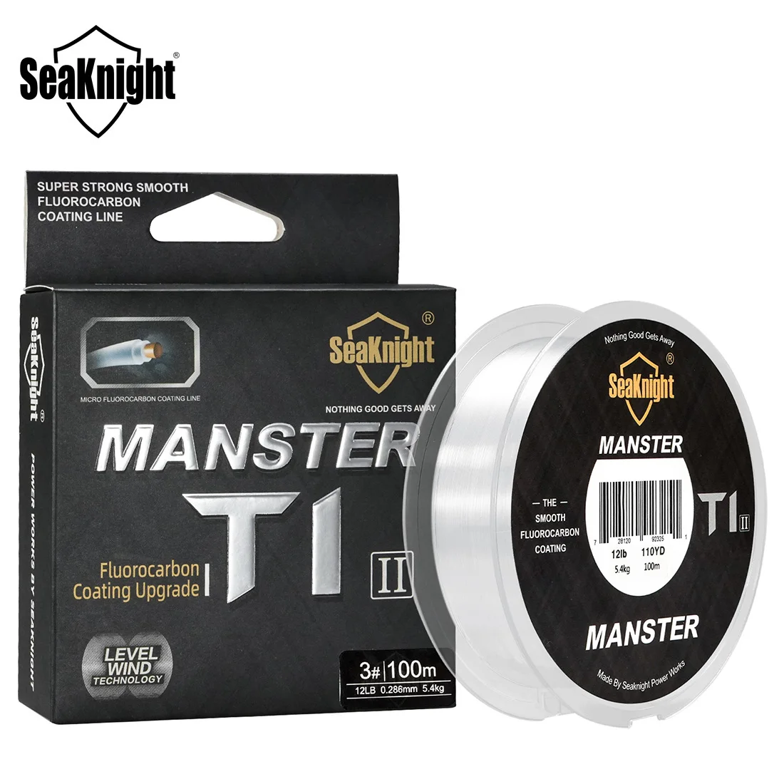 Seaknight marca t1ii revestimento de fluorocarbono linha de pesca de náilon 100m líder afundando monofilamento suave linha de pesca da carpa