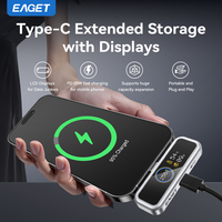 Eaget USB Flash Drive with Displays and PD 20W Fast Charge Type-C  Pendrive 64GB 128GB 256GB 512GB Memory Stick for Phone Tablet