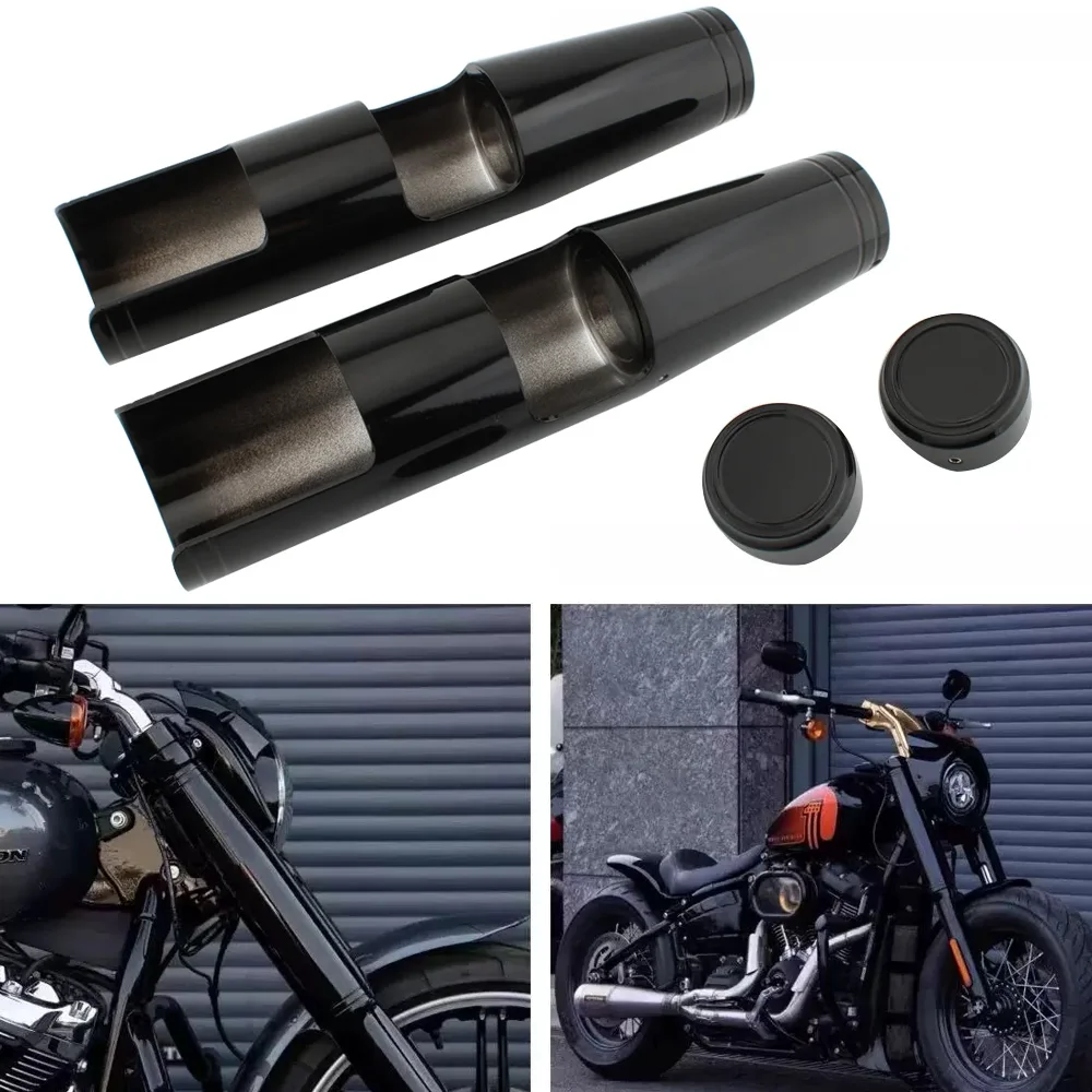 

FOR Harley Softail FXBR Breakout 2018-2025 2026 Motorcycle Fork Protector Sleeve Black Aluminum Shock Absorber Cover One-Piece