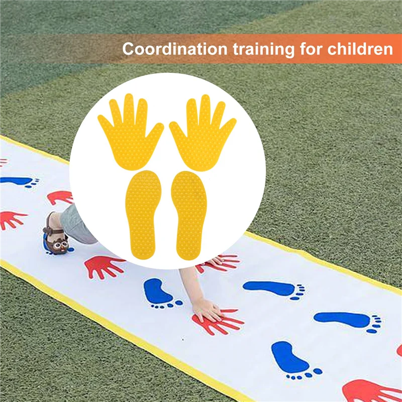 

8 пар игровых ковриков для рук и ног, 4 цвета для детей, игровой коврик для прыжков, спортивный музыкальный коврик для игр в помещении и на открытом воздухе, реквизит для детей-Y44A