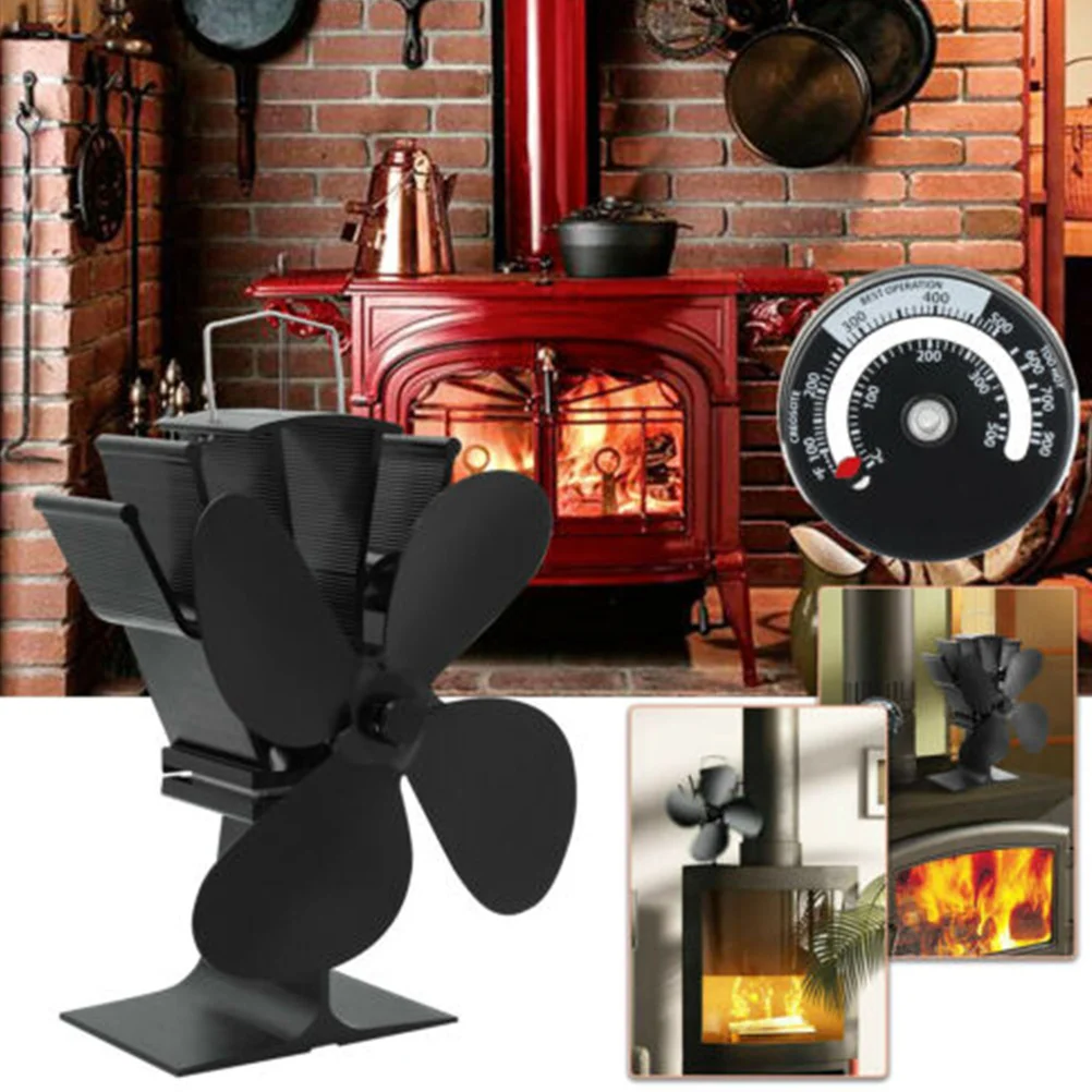 

Fireplace Fan Blower Pellet Stove Heat Powered Household Wood Warm Air Eco Anodized Aluminum Heated Thermal Silent