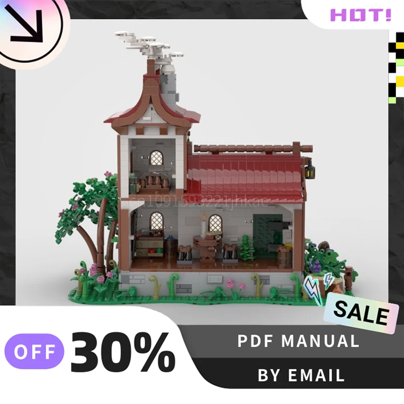 [1430PCS] Angepasst MOC Mittelalterlichen Markt Haus Kreative Bausteine Set STEM Pädagogisches Spielzeug DIY Bau Modell Kit geschenk