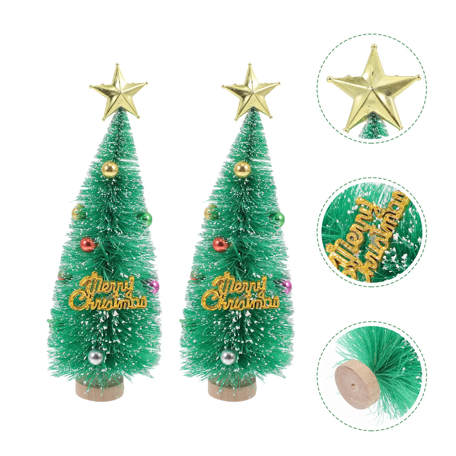 

2Pcs Mini Christmas Tree Desktop Ornament Small Xmas Tabletop Decoration Festive Christmas Party Decoration Showcase Xmas Trees