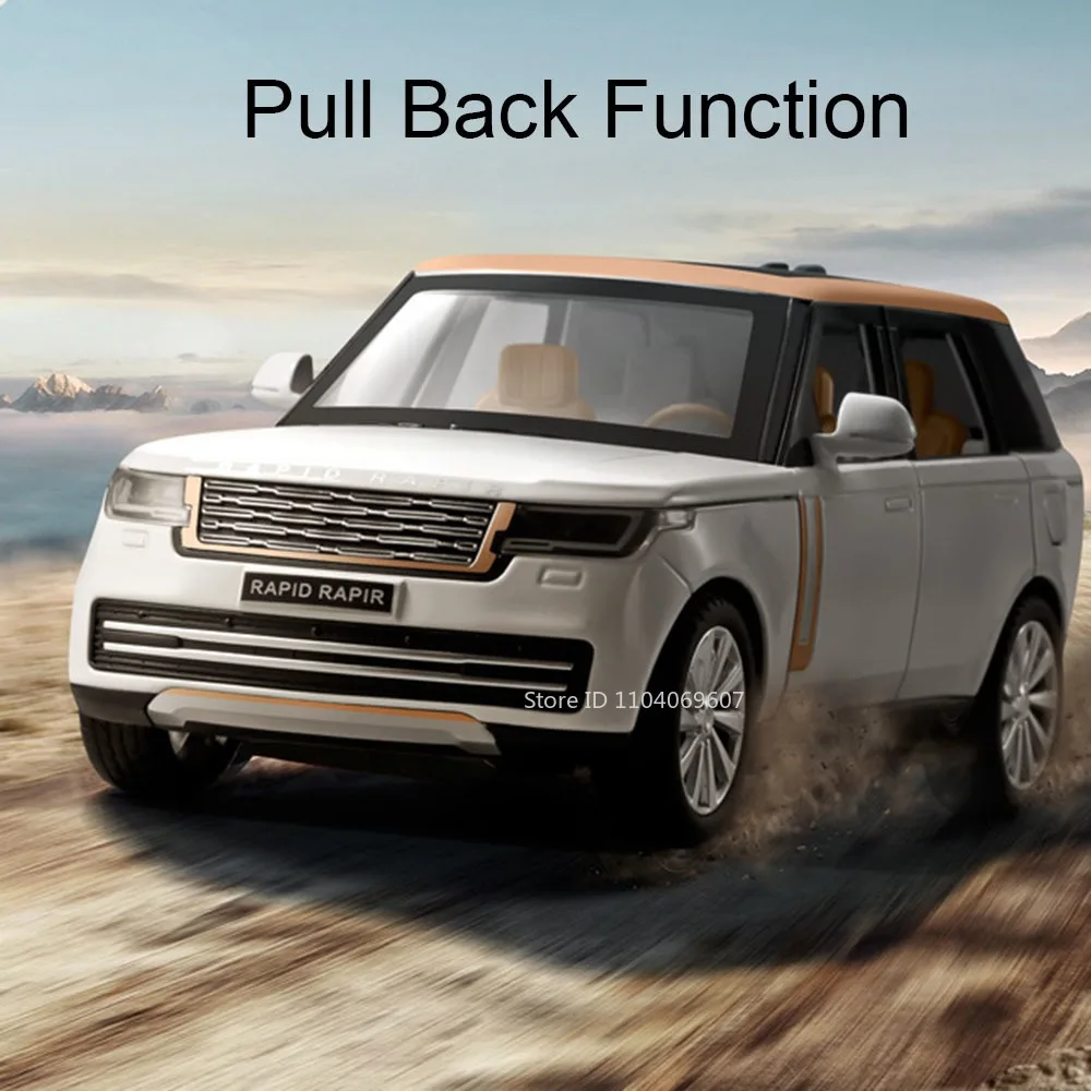 1:24 Land Range Rover Auto Modell Spielzeug Miniatur SV2022 SUV Legierung Diecast Sound Licht Türen Geöffnet Zurückziehen Geschenke für Kinder