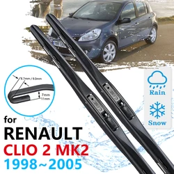 Car Front Wiper Blades For Renault Clio 2 MK2 1998 1999 2000 2001 2002 2003 2004 2005 Windshield Windscreen Brushes Accessories