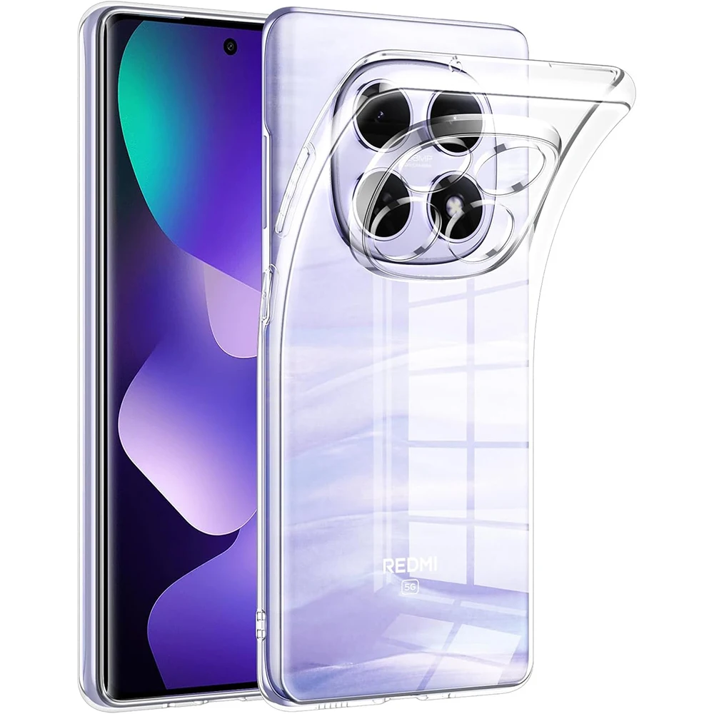 

Прозрачный мягкий чехол из ТПУ для Xiaomi Redmi Note 15 Pro Plus 4G 5G, противоударный, не желтеющий, тонкий защитный чехол-накладка