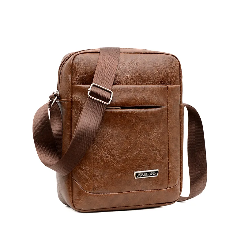 

Vintage PU Leather Men's Shoulder Bag Large Capacity Messenger Bag Casual Male Crossbody Bag Fashion Sling Bag