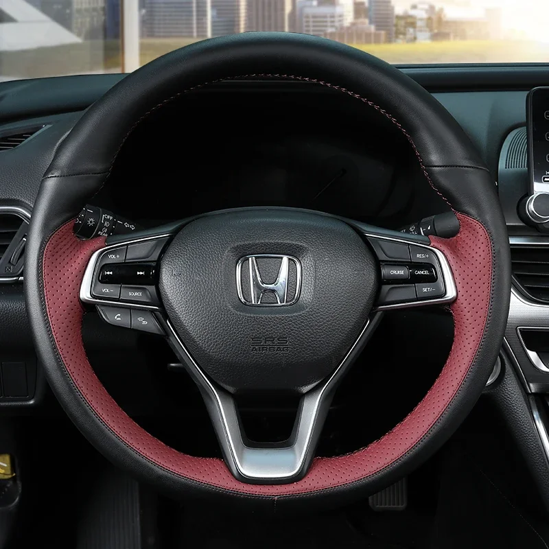 

DIY Hand Sewing Car Steering Wheel Cover for Honda 2022 2023 Accord Civic CRV Odyssey Genuine Leather Interior Car Accessories