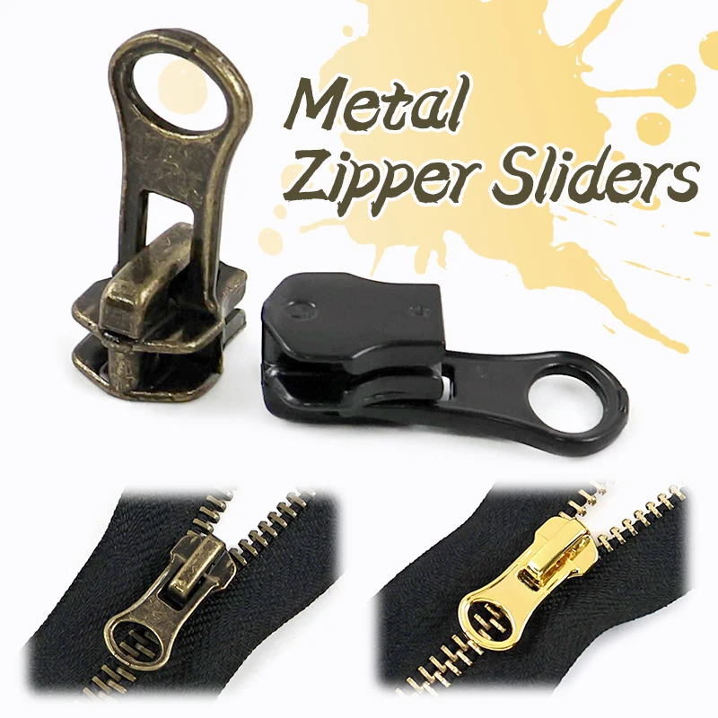 

10/20P 3# 5# 8# Metal Zipper Pull for Zippers Backpack Jacket Zip Slider Wallet Zips Head Repair Kit DIY Sewing Accessory