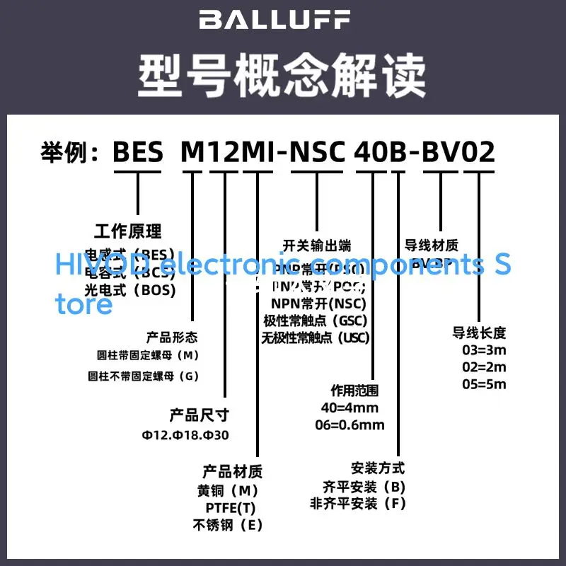 Interruptor de proximidad Baruff, sensor BES M04EC-NSC10B-EP02, G04EC-POC08B-S26G, 1 piezas